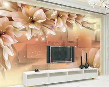 Тапети по поръчка, 3D триизмерна модни фантазийные цветя, луксозна фон за телевизора в хола, стенописи за декорация на дома Изображение