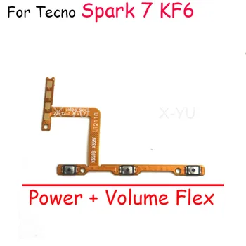 10 бр. за Tecno Spark 7 KF6/Spark 7 Pro Превключвател за включване Изключване на звука Страничният бутон гъвкав кабел Изображение