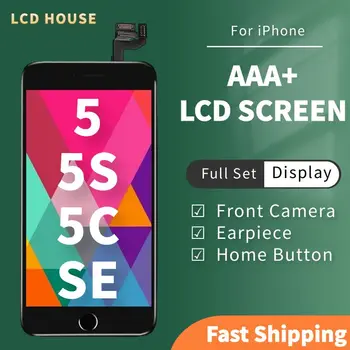 ААА За iPhone 5 5S SE 2016 Подмяна на LCD екрана е Сензорен Дигитайзер, Пълен Комплект на Дисплея В Събирането на Черно-Бял Pantalla + Инструменти Изображение