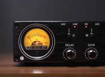 Най-новият VU1-PRO звукосниматель микрофон VU-Meter Измерител на нивото на гласово управление на RCA/XLR Аудио преминете Атмосферни лампа Изображение