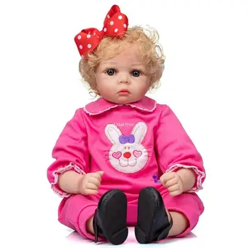 21 'Baby Girl Прегръдка за кукли Reborns Имитация за Кукли Чудесна Тежкотоварни Играчка с Руса Коса за Новородени Директен Доставка Изображение