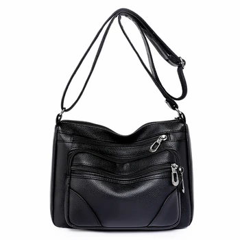 Нова дамска чанта-тоут, модни чанти през рамо от изкуствена кожа, преносими дизайнерски маркови популярни прости чанти с мека повърхност, Удари продажбите, рамо чанти Изображение