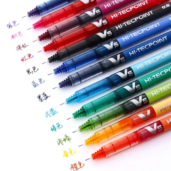 12 бр./лот Japan PILOT Hi Tecpoint Директен течна гел писалка BX-V5 е с Цветна цветни гел писалка 0,5 мм и с върха на иглата, мастила с голям капацитет Изображение