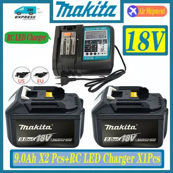 100% оригинална Акумулаторна Батерия 18V Makita 9.0 Ah Батерия За Електроинструменти Makita BL1830 BL1830B BL1840 BL1840B BL1850 BL1850B BL1850B Изображение