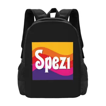 Модерен дизайн с шарени Spezi, пътен лаптоп, училище, раница, чанта Paulaner, марка напитки Spezi, кока-Кола, Фанта, Здравословен, може да Ви помогне Изображение