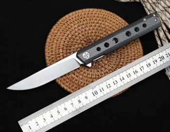 Light Sword I Джобен сгъваем нож D2 Нож Стомана + дръжка от въглеродни влакна Тактически спасителни ловни, риболовни EDC ножове за оцеляване Изображение
