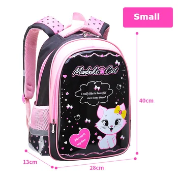 Раница, 3 бр./компл., ученически чанти с хубав модел котка за момичета, училищен раница за момичета, лека чанта за моливи Mochila Изображение