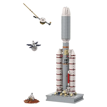 MOC Титан IIIE Ракета Кентавър Строителни блокове комплект за Изследване на спътника на Космически кораб от серията База Идея е Детска играчка, подарък за рожден ден Изображение