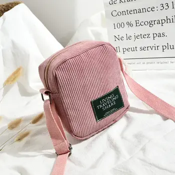 Нови модни сладък дамски чанти, мини чанта-месинджър с едно рамо, вельветовая чанта-тоут, чанти и калъфи за телефони Изображение