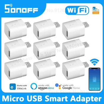 SONOFF Micro 5V USB Smart Switch адаптер, за да преминете през мобилно приложение eWeLink Управление таймер Алекса Google Home Помощник на Гласово управление Изображение
