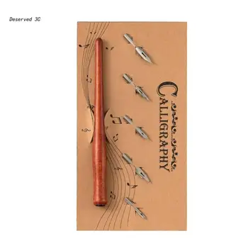 Комплект Дървени дръжки за калиграфия, Перьевая дръжка с регулируем за хидроизолацията, наставка, подаръци за начинаещи каллиграфов за рисуване, калиграфия Изображение