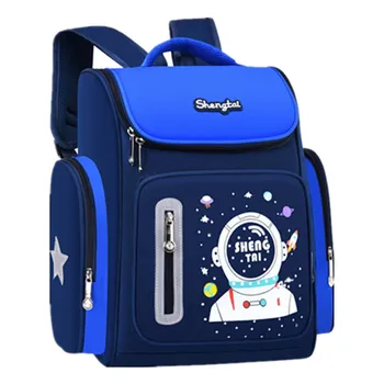 Cartoony детска раница за момчета, космически училище чанта за начално училище, светоотражающая водоустойчива дишаща чанта за деца от 6-12 години, лека раница Изображение
