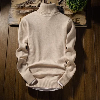 Мъжки пуловер 2022, Нов мъжки Коледен пуловер, моден бутик, мъжки пуловер с дълъг ръкав и висока воротом, мъжки пуловер Изображение