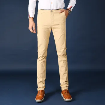 Есенни мъжки ежедневни панталони 2023 г., тънки директни елегантни панталони Изображение
