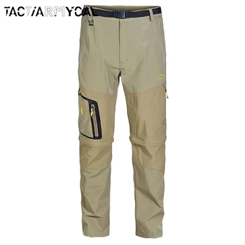 Летни мъжки панталони Ежедневни туристически панталони за къмпинг, свободни бързо съхнещи панталони за пътуване на открито, подвижни еластични шорти, мъжки размери САЩ Изображение
