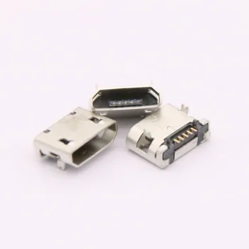 100шт Micro USB 5pin 5,9 мм DIP2 Без страна B Тип Плосък устата без усукване Страничен Конектор-конектор за мобилен телефон Mini USB Изображение