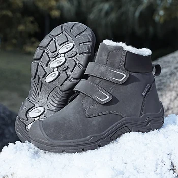 GTHMB/зимни обувки, за децата, мода утепленная обувки за момичета, нескользящие зимни обувки до глезена за момчета, ежедневни детски обувки с висок берцем Изображение