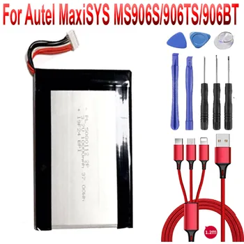 Батерия 3,7 В, за Autel MaxiSys MS906S/906TS/906BT Инструмента за Диагностика на автомобила Новата Смяна на Батерия + USB кабел + комплект инструменти Изображение