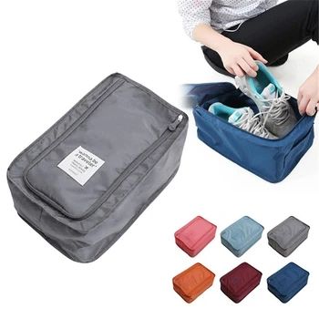 Многофункционални преносими пътни чанти за съхранение на тоалетни принадлежности, косметичка, Водоустойчив сгъваема чанта за съхранение на обувки с голям капацитет Изображение