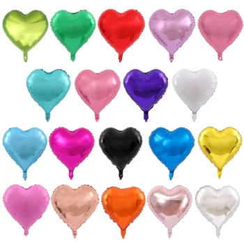 10шт 18-инчови цветни балони от фолио със сърца от розово злато, гелиевые балони, Украси за сватбени партита, Подаръци за момичета за рожден Ден, Годеж Изображение