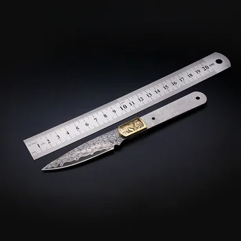 Swayboo Острието на ножа от дамасской стомана САМ Торта Чай нож Иглата е Открит Пряк нож Ръчни инструменти Материали Изображение