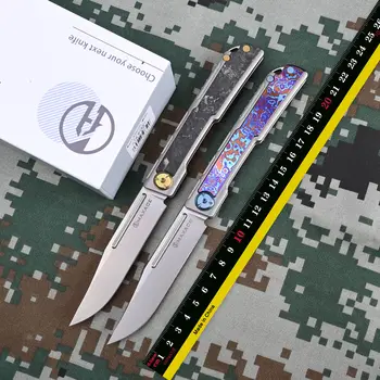 Maxace Albatros Сгъваем нож с Подвижна тръба на шарнирна връзка M390 Нож, титановая дръжка, вградени светящимся CF/Timascus Инструменти за нощуване на открито Изображение