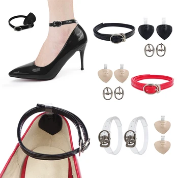 Дамски сменяеми каишки за обувки с катарама, на високи токчета, без хлъзгане на връзки за обувки, сменяеми аксесоари за връзки на глезените Изображение