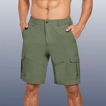 2023 Нови обикновен мъжки свободни панталони-карго, модерни ежедневни панталони с много джобове, Панталони Изображение