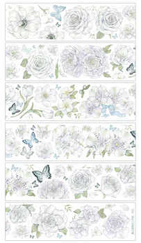 Реколта Луната, Бяла Роза, цвете пеперуда, Васи, домашен любимец за производство на пощенски картички, декоративни стикер за scrapbooking 