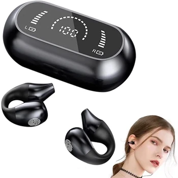 2023 TWS Безжични слушалки Bluetooth 5.2 Слушалки с костна проводимост, Дизайн скоба за ушите, сензорно Управление, led спортен ухото на куката, слушалки Изображение
