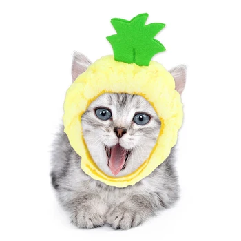 Супер сладък реквизит за снимки на домашни любимци и Аксесоари за котето фламинго Забавни аксесоари за котки Домашни шапки с ананас за котки, Аксесоари шапки Изображение