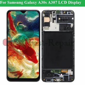 A30S Дисплей Super AMOLED На Samsung Galaxy A30S A307F A307 A307FN LCD Сензорен Дисплей, Дигитайзер, В Събирането на резервни Части A307 LCD Изображение