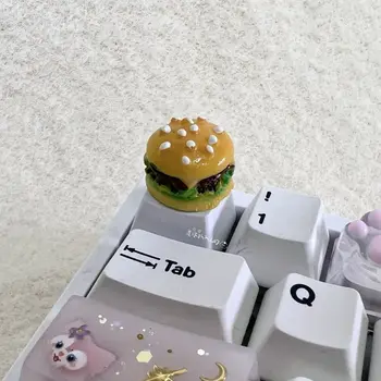 капачки за ключове за хамбургери, сирене филийки с яйце, капачка за механична клавиатура personality MX, капачки за ключове с крестообразным вал Изображение