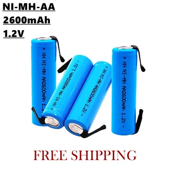 Акумулаторна батерия Aa Nimh, 1.2, 2600 Ah, със заваръчни детайли, подходящи за електрическа четка за зъби, електрически самобръсначки и т.н Изображение