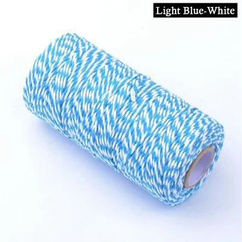 100 м/ролка 2 мм в два цвята въже от естествен памук ръчно изработени Коледна опаковъчна хартия, плавателни съдове, за опаковане на подаръци 