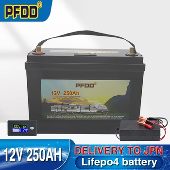 12V 250Ah LiFePO4, Литиево-Желязо-Фосфатный Батерия Вграден BMS 4000 + Цикли За нощуване на Открито от Количка за Голф Слънчевия Свод + Зарядно Устройство Изображение
