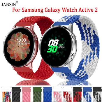 Оплетена Каишка Solo Loop За Samsung Galaxy watch active 2 40 мм 44 мм Каишка Гривна За Samsung Galaxy Watch Active 2 Каишка Correa Изображение