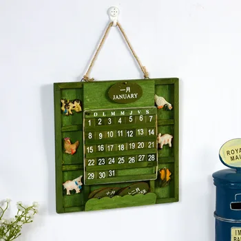 Монтиране на украса Фон с дървен календар Висящ Ресторант, Магазин, Бар баня с настаняване в семейство на Малко подвесное монтаж на стена за украса Изображение