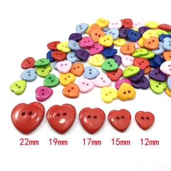 12-22 мм Карамел-Цвят, Сърце, Пуговица с 2 дупки, Мультяшные Копчета за Шиене на Ризи от Смола, Копчета за детско облекло 