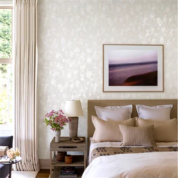 Ретро американски кънтри, нетъкан тапет с цветен модел, сиво-бежово за спалнята, хола, тапети върху стената, несамоклеющиеся Изображение