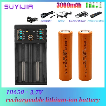 2023 Нова литиево-йонна батерия от 3.7 До 3000 mah 18650 за дрона, led фенерче, дубликат батерия за електронни играчки със зарядно устройство Изображение