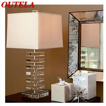 Креативна настолна лампа OUTELA с кристали, модерна led лампа за украса на дома спални Изображение