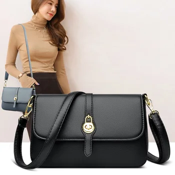 Висококачествена чанта от Изкуствена Кожа, нова чанта през рамо, жените 2023, Брандираната луксозна дамска чанта-месинджър, дизайнерска чанта-тоут Изображение