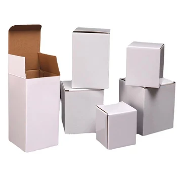 1 бр. Универсална поставка за подарък кутия от бяла хартия Квадратна празна кутия Петно Козметична Свещ Бижута Обемна опаковъчна кутия Изображение