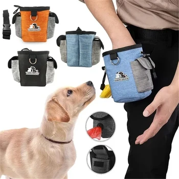 Преносима чанта за лакомство за кучета, градинска чанта за лакомство за кучета, чанта за дресура, чанта за хранене, голяма голям поясная чанта за дрессировщика кучета Изображение