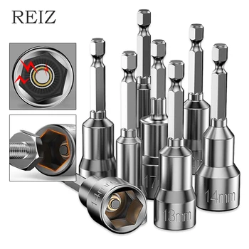 REIZ 65 мм Шестостенни отвертка 1/4 инча Набор от гайковертов Магнитни бормашини адаптер за Електрическа отвертка, ръчни инструменти за ремонт Изображение