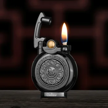 Керосин запалка, ретро-стил, декомпрессионный артефакт, Шлайфане кръг, ветрозащитная запалка, подарък за мъже Изображение