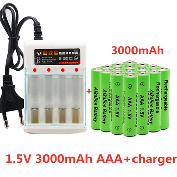 100% чисто Нов 3000mah 1.5 V AAA алкални батерии ААА акумулаторна батерия за играчки с дистанционно управление Batery Димна аларма със зарядно устройство Изображение