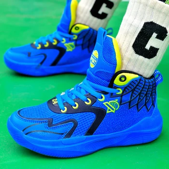 Професионална детска баскетболни обувки, баскетболни маратонки с най-високо берцем, мини мъжки баскетболни обувки Zapatillas Изображение