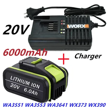 2023 Литиево-йонна батерия с капацитет от 6,0 Ah 20 за електрически инструменти Worx WA3551 WA 3551,1 WA3553 WA3641 WG629E WG546E WU268 за електрически инструменти Worx Изображение